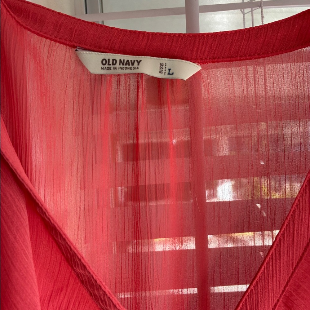 Old Navy Vibrant Red V-Neck Dress - Picture 4 of 5